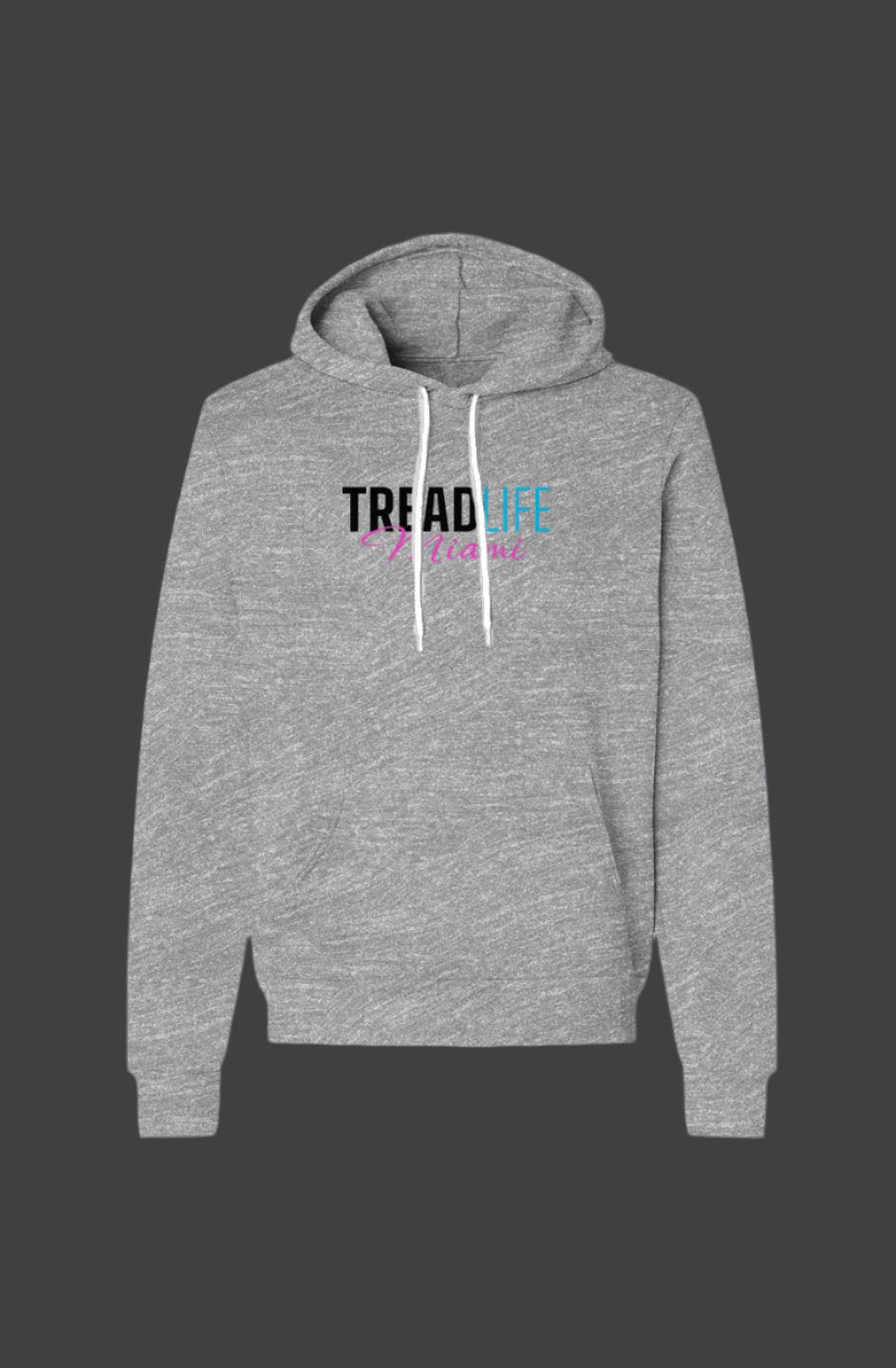 Tread Life Miami Gray Black Letters Unisex Pullover Hoodie