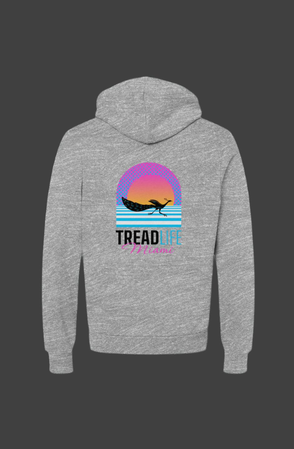 Tread Life Miami Gray Black Letters Unisex Pullover Hoodie