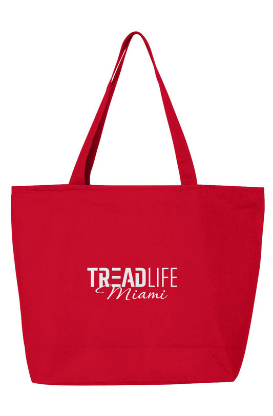 Tread Life Miami Red 25L Zippered Tote white