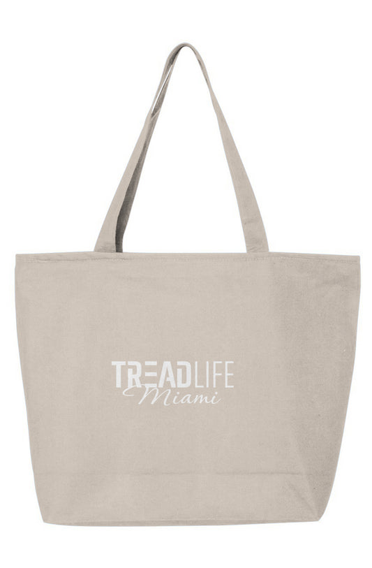 Tread Life Miami Natural 25L Zippered Tote white