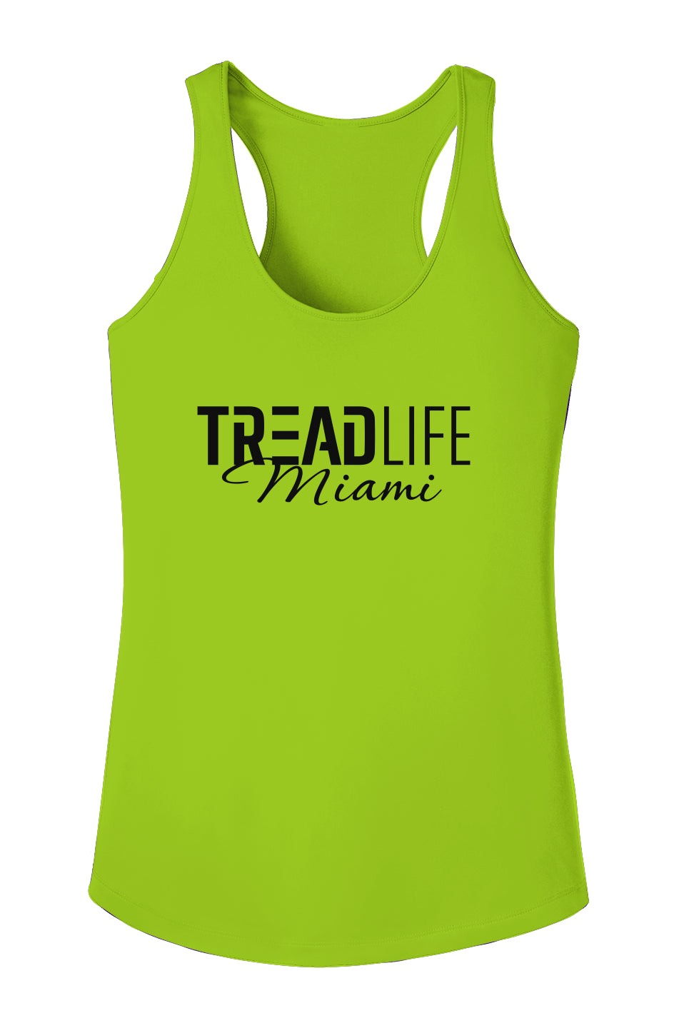 Tread Life Miami Women's  Racerback Competitor Tank Lime