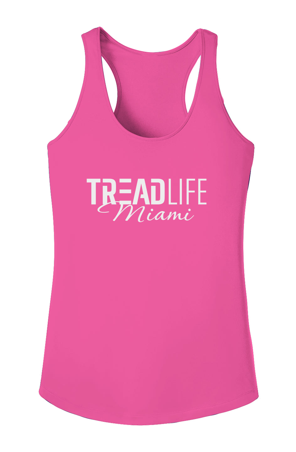 Tread Life Miami Women's Racerback Competitor Tank Pink