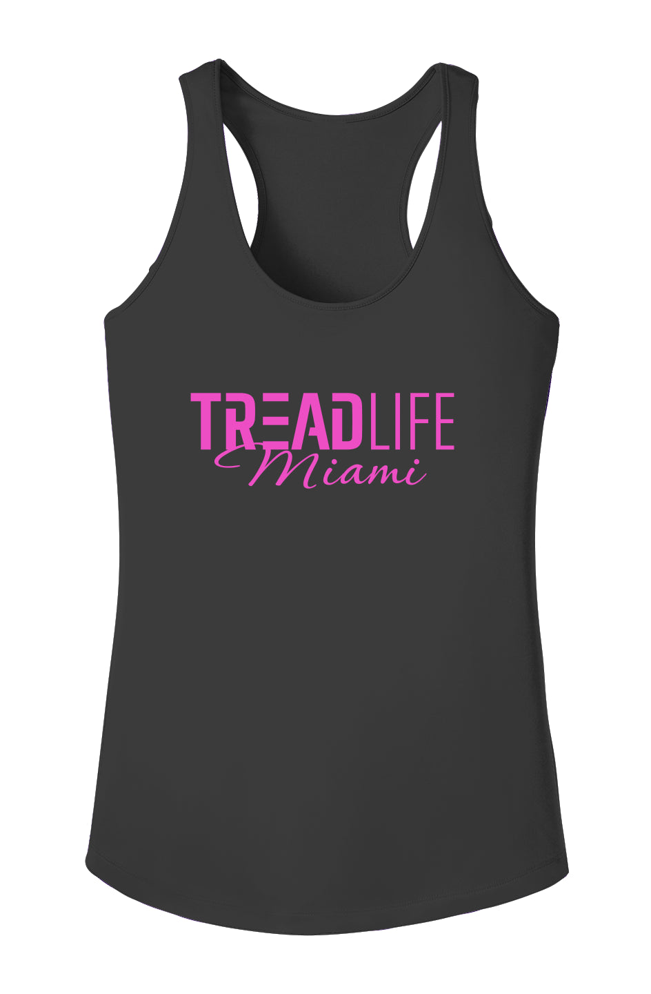 Tread Life Miami Women's Racerback Competitor Tank Black-Pink
