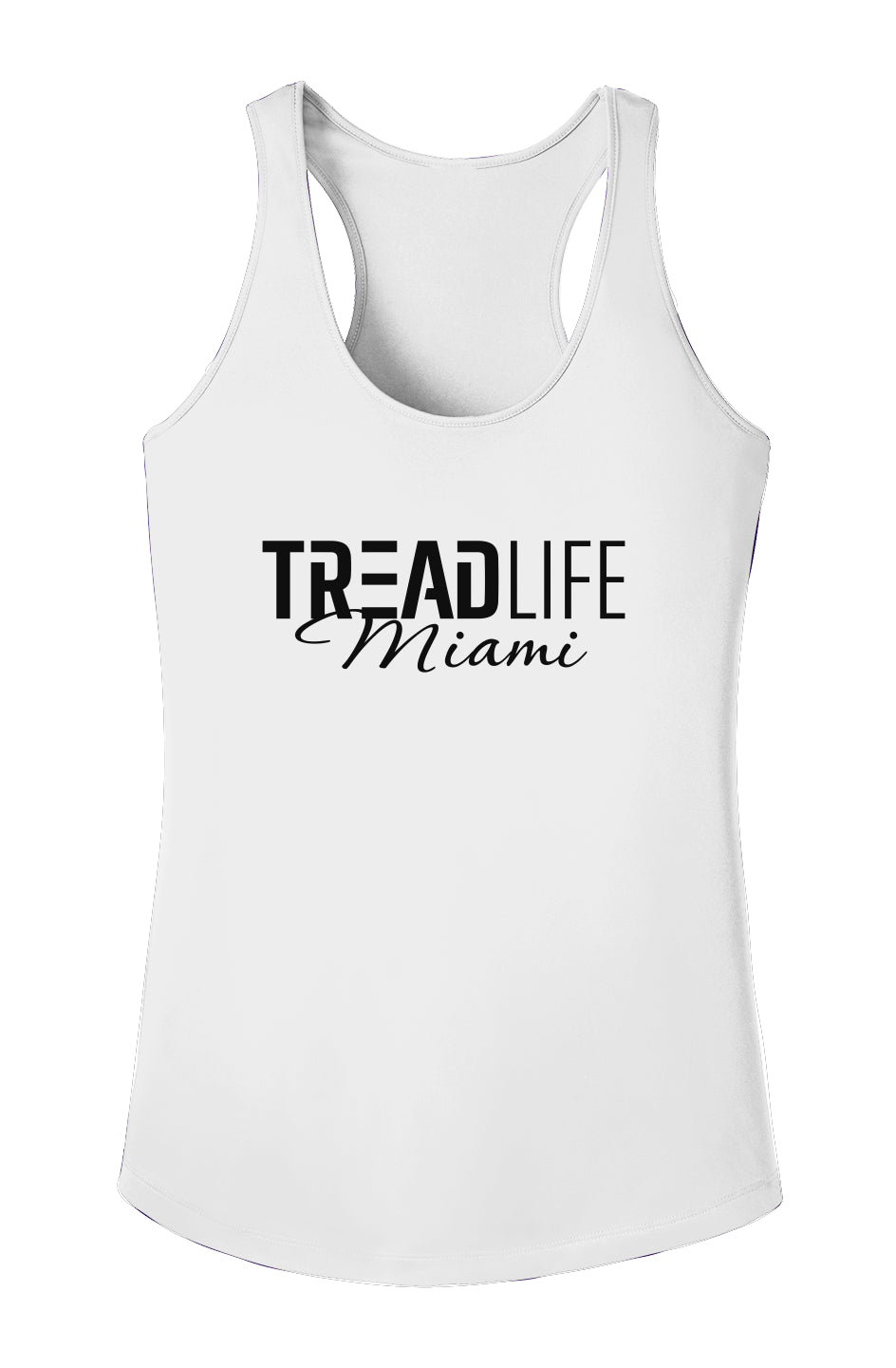 Tread Life Miami Women's Racerback Competitor Tank White